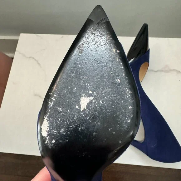 Blue and Black Authentic Prada Pumps - Picture 6 of 10